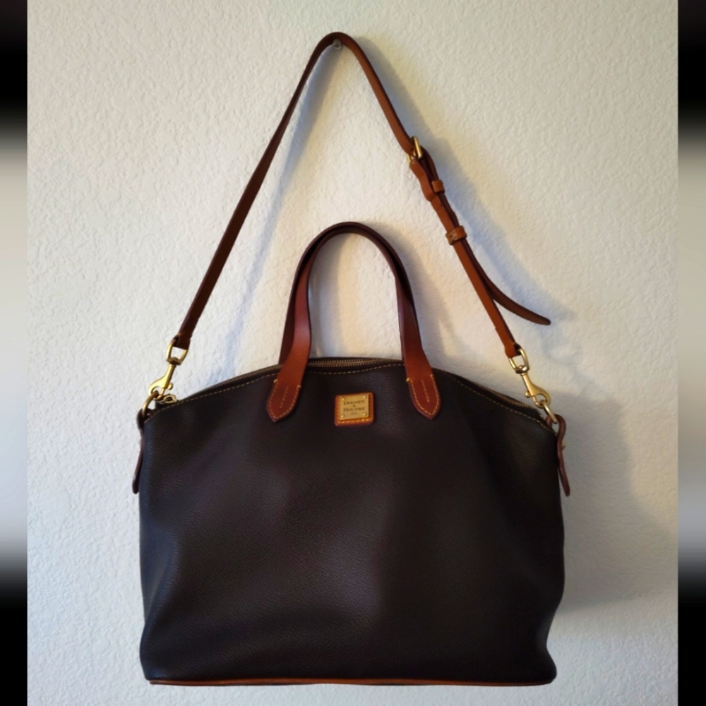 Dooney & Bourke Pebble Satchel Brown Leather